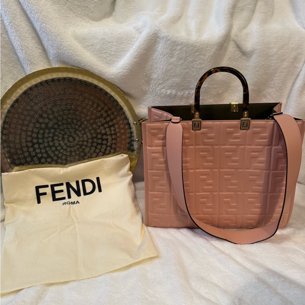 Fendi Blush Pink Embossed Tote